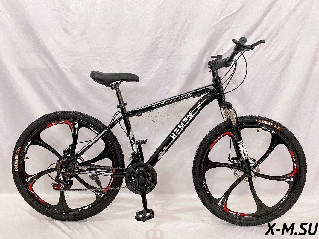 Велосипед 26" HEMEN YTJ-MTB-55 (литые обода 6 ЛУЧЕЙ-ЧЕРНЫЕ, диск.торм.21ск) ЧЕРНЫЙ Велосипед 26" HEMEN YTJ-MTB-55 (литые обода 6 ЛУЧЕЙ-ЧЕРНЫЕ, диск.торм.21ск) ЧЕРНЫЙ