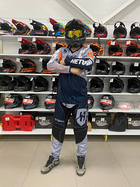 Джерси мотокросс HETOSHI TECHNO TYPE-2 цв, Серо-оранжево-черный р.M