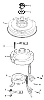 Маховик и статор (ручной) 2-Х ТАКТНОГО ПЛМ MERCURY 60 Серийный номер от 00G760300 до 0T979999