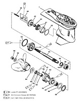 Корпус редуктора (опорный вал)(60 SEA/MARA/BIG FOOT, 3 JAW REV. CLUTCH 2-Х ТАКТНОГО ПЛМ MERCURY 50EO Серийный номер от 0G290585 до 0G589999