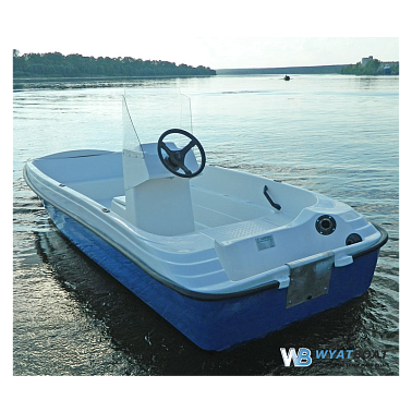 Моторная лодка WYATBOAT Пингвин с консолью (тримаран)