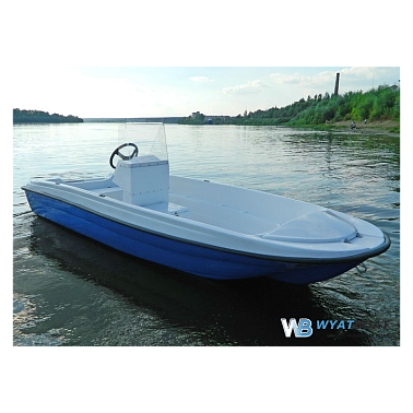 Моторная лодка WYATBOAT Пингвин с консолью (тримаран)