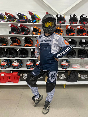 Джерси мотокросс HETOSHI TECHNO TYPE-2 цв, Серо-оранжево-черный р.XL