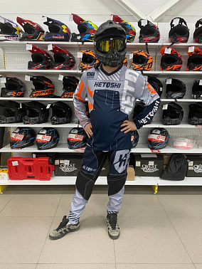 Джерси мотокросс HETOSHI TECHNO TYPE-2 цв, Серо-оранжево-черный р.M