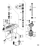 Корпус шестерни, приводной вал-1.92:1 передаточное число 4-Х ТАКТНОГО ПЛМ MERCURY 25 Серийный номер от 0R106999 и выше