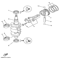 Коленвал и поршень 4-Х ТАКТНОГО ПЛМ YAMABISI F9.9BMS