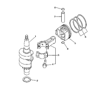 Коленвал и поршень 4-Х ТАКТНОГО ПЛМ YAMABISI F2.5BMS
