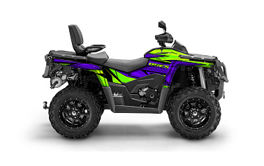 Наклейки Straite цв.Зеленый-сиреневый на Квадроцикл (комплект наклеек) AODES