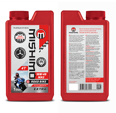 Масло моторное 4T 10w40 MISHIMO ROAD BIKE EXTRA (для мотоциклов) 1л. MM1501-01