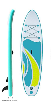 Надувная доска для sup-бординга KROSTEK № 4 (Светло-голубой/Желтый)
