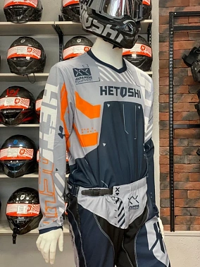 Джерси мотокросс HETOSHI TECHNO TYPE-2 цв, Серо-оранжево-черный р.M