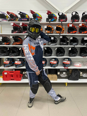 Джерси мотокросс HETOSHI TECHNO TYPE-2 цв, Серо-оранжево-черный р.L