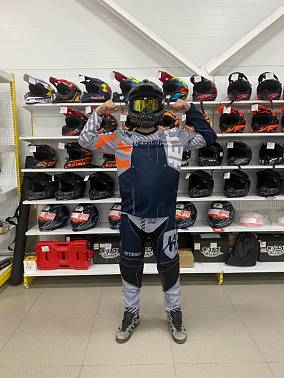 Джерси мотокросс HETOSHI TECHNO TYPE-2 цв, Серо-оранжево-черный р.XL