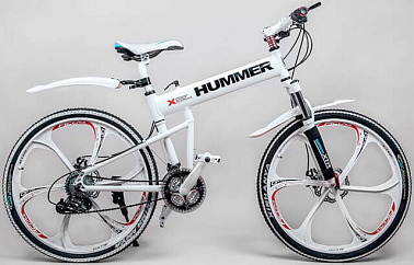 Велосипед складной на литых дисках стиль Хамер белый