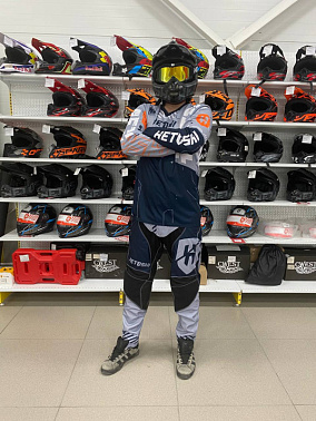 Джерси мотокросс HETOSHI TECHNO TYPE-2 цв, Серо-оранжево-черный р.XXL