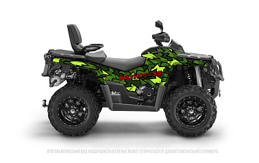 Наклейки Straite цв.Зеленый-сиреневый на Квадроцикл (комплект наклеек) AODES