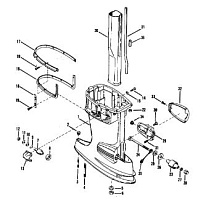 Корпус карданного вала (длинный-0C160936 & выше) (60EL NOI) (NPT) 2-Х ТАКТНОГО ПЛМ MERCURY 60 Серийный номер от 0A721308 и выше
